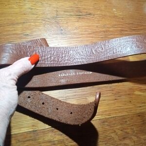 Silpada Embossed Leather Belt in Rich Brown